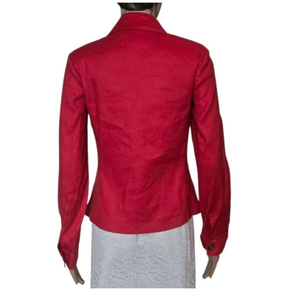 CAbi Perfect Red Valentine Linen Blend Button Jacket size XS - Picture 2 of 9